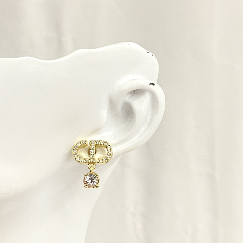 D*or gold-finish metal and silver-tone crystals