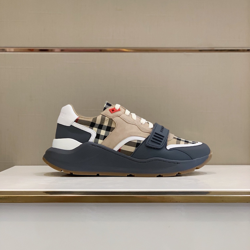 B**rry ramsey vintage check suede leather sneakers grey archive beige