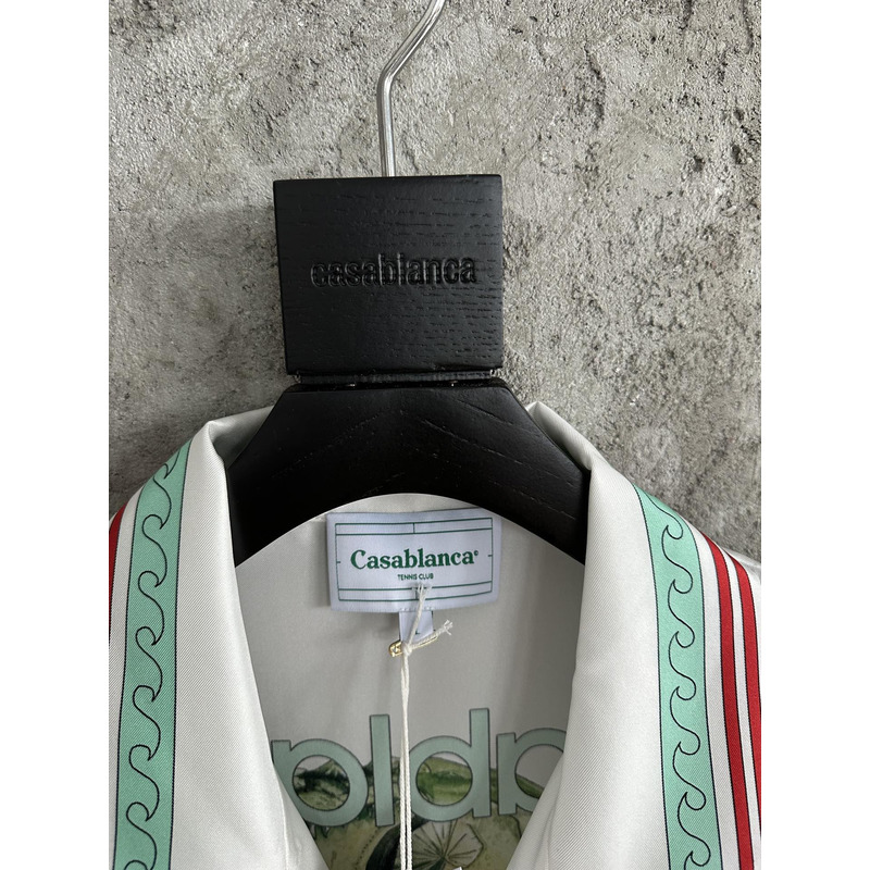 Casablanca Print Short-Sleeved Shirt White