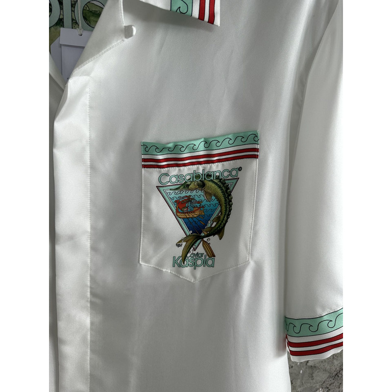 Casablanca Print Short-Sleeved Shirt White