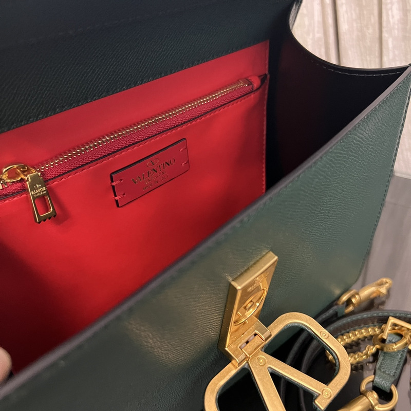 Valentino Calfskin VSling Handbag Green