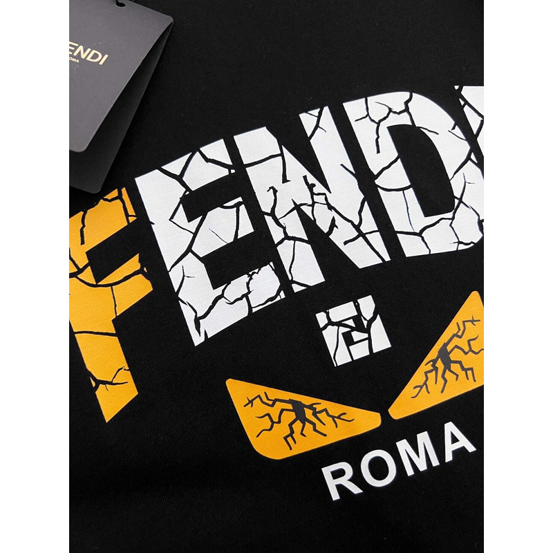 F**di print cotton t-shirt black