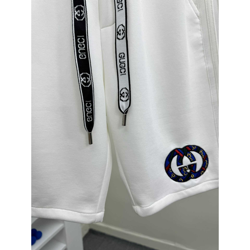 G*u*i  logo-print shorts in white