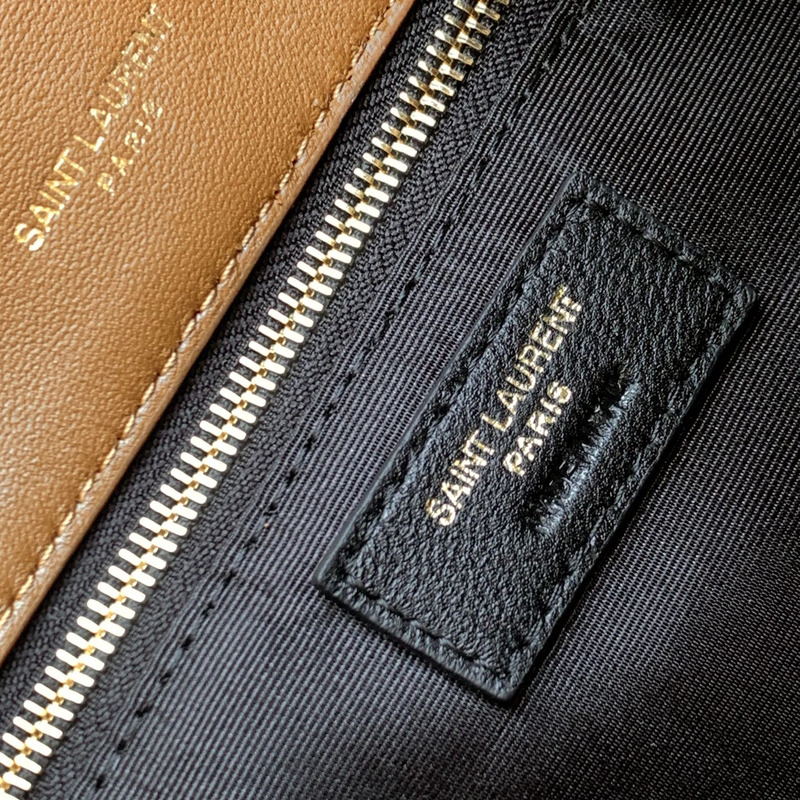 Saint Laurent Loulou Puffer Quilted Shoulder Bag Brown