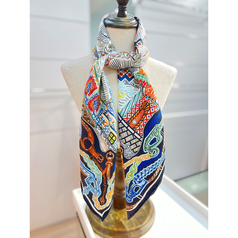 H**mes silk scarf multi color