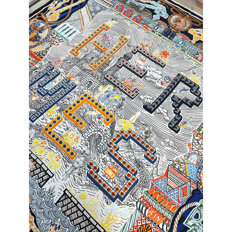 H**mes silk scarf multi color