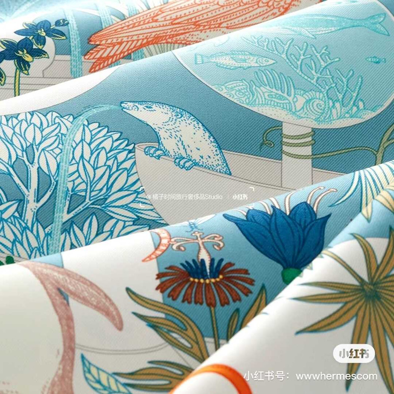 H**mes silk scarf blue