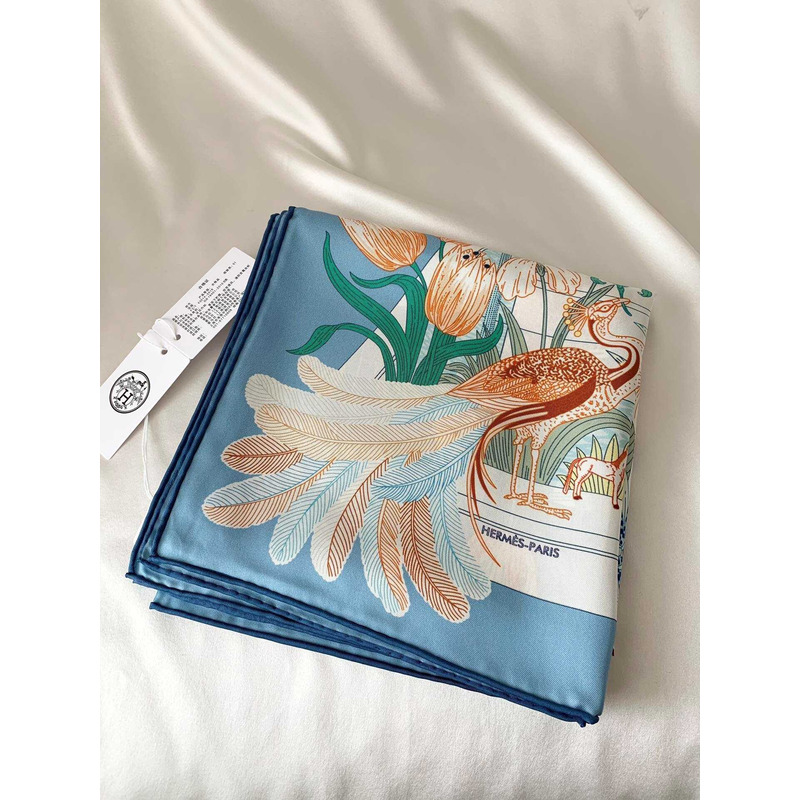 H**mes silk scarf blue