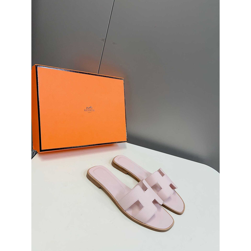 H**mes oran h sandals slippers classic rose pale