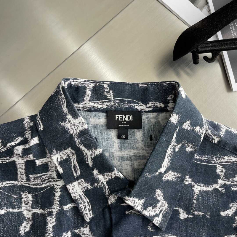 F**di dark blue ff linen shirt