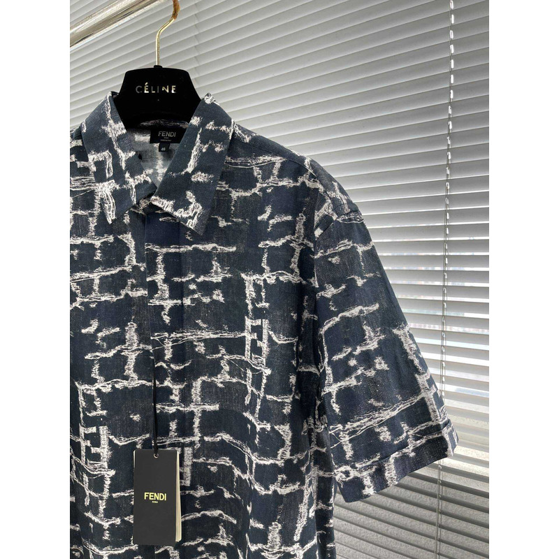 F**di dark blue ff linen shirt