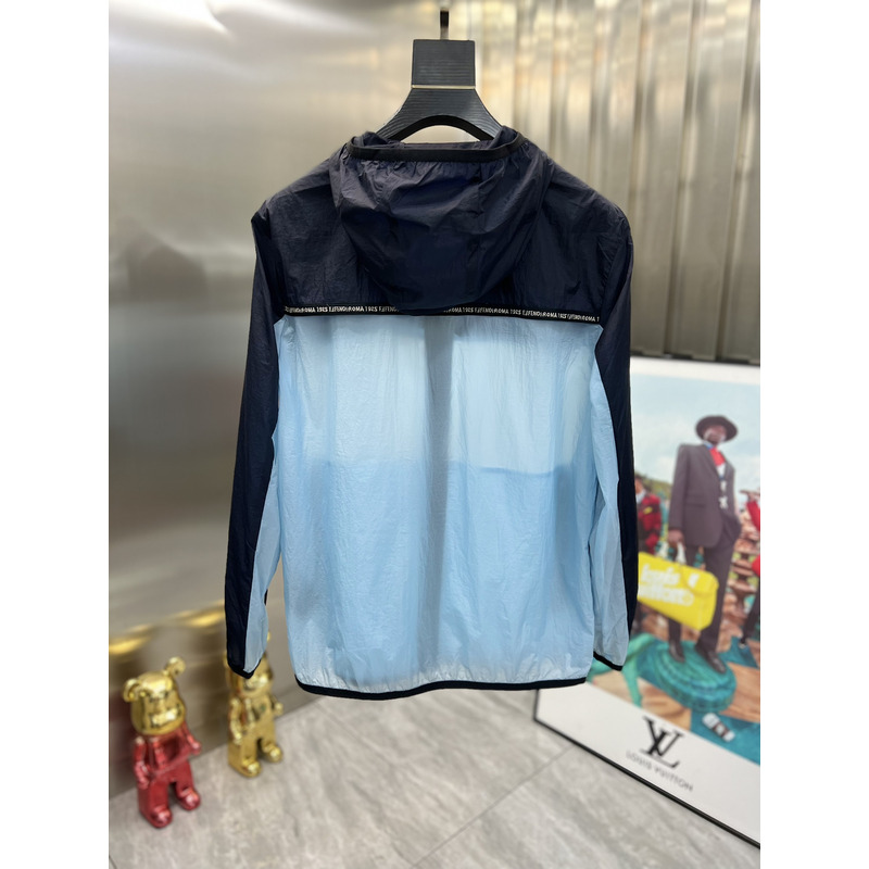 F**di windbreaker blue nylon jacket