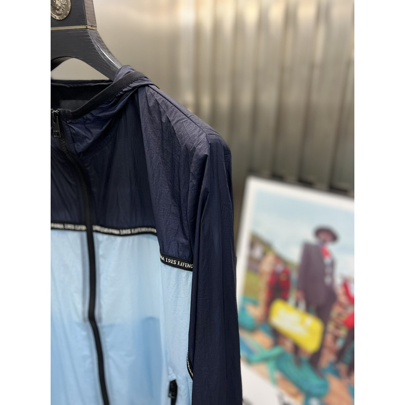 F**di windbreaker blue nylon jacket