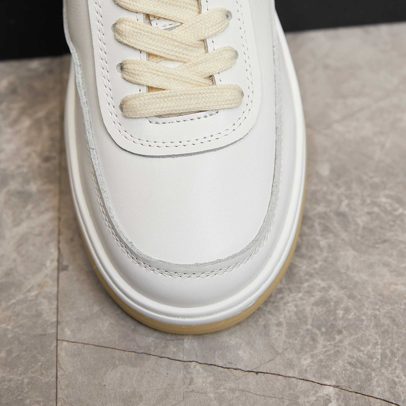 Ch*el sneaker calfskin yellow and white