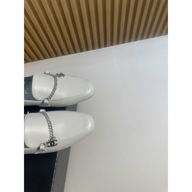 Ch*el moccasins calfskin & metal gray