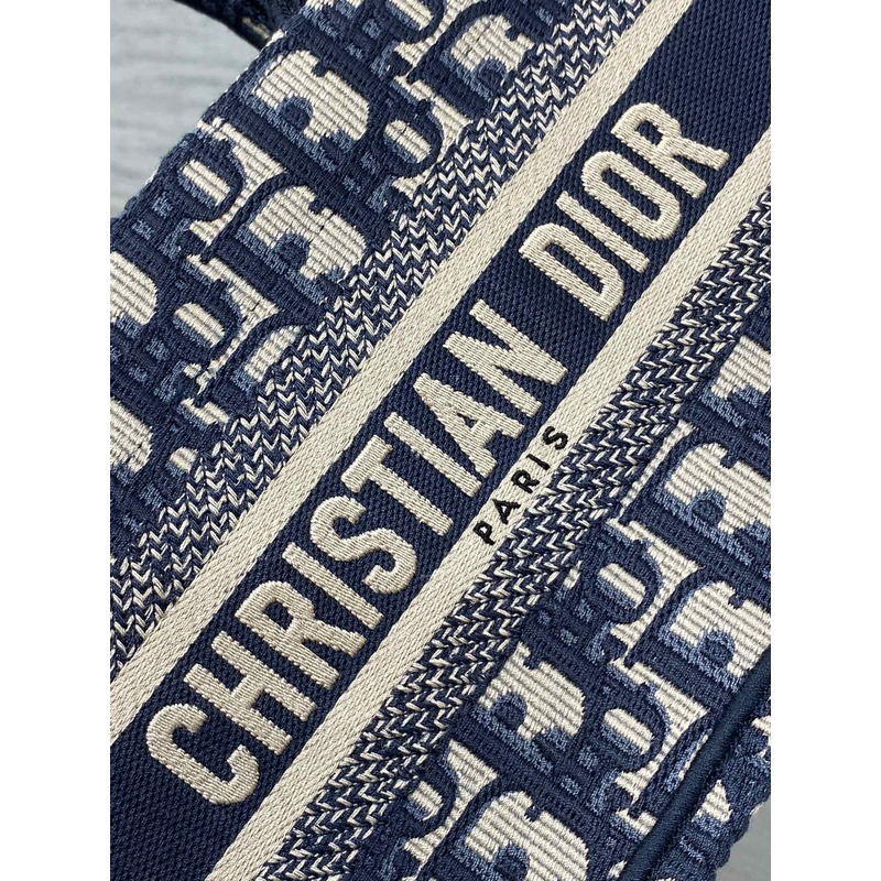 D*or mini book tote blue D*or oblique embroidery