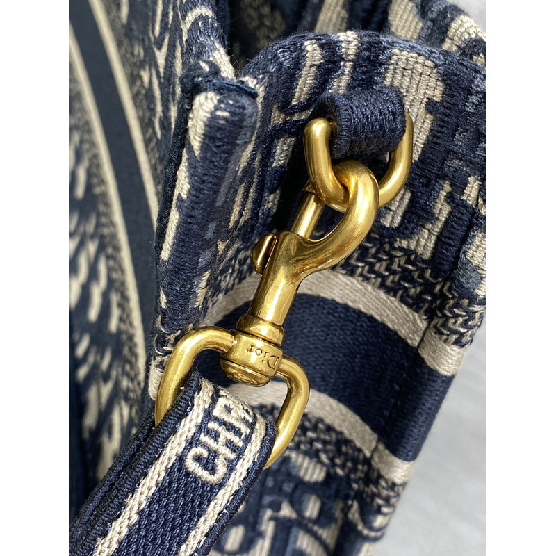 D*or mini book tote blue D*or oblique embroidery