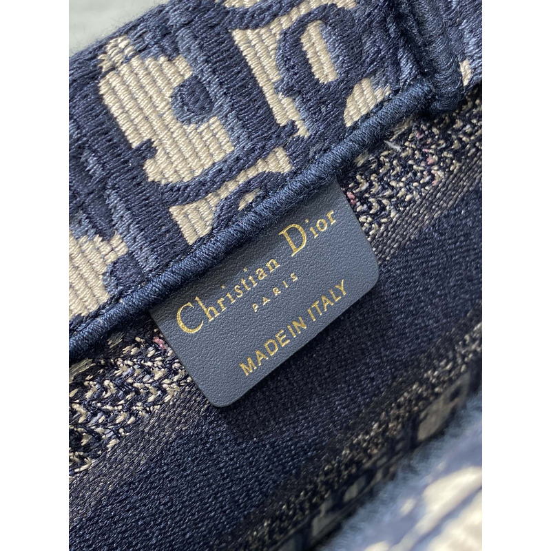 D*or mini book tote blue D*or oblique embroidery