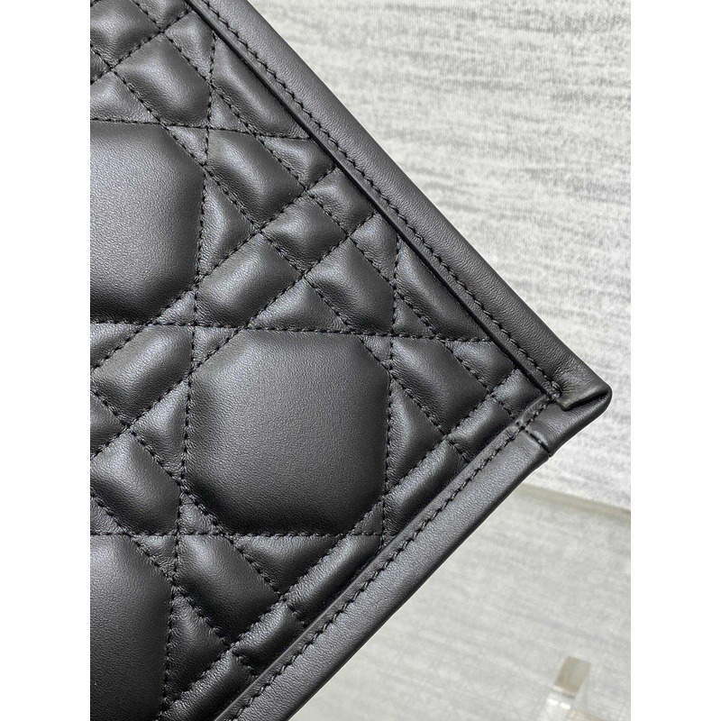 D*or small D*or book tote macrocannage calfskin black