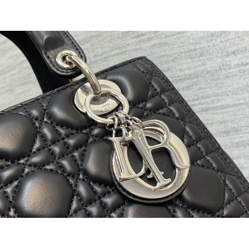 D*or medium lady D*or bag cannage lambskin black