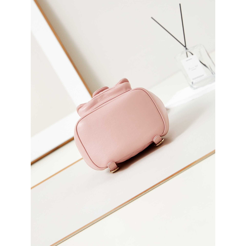 Ch*el small backpa calfskin & gold-tone metal pink