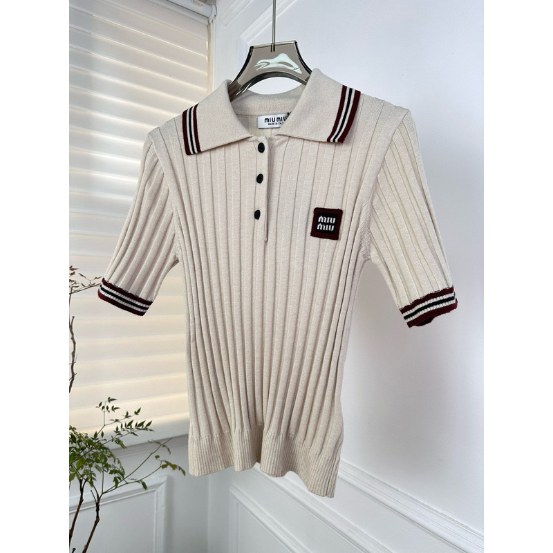 Miu Miu cashmere Polo Beige