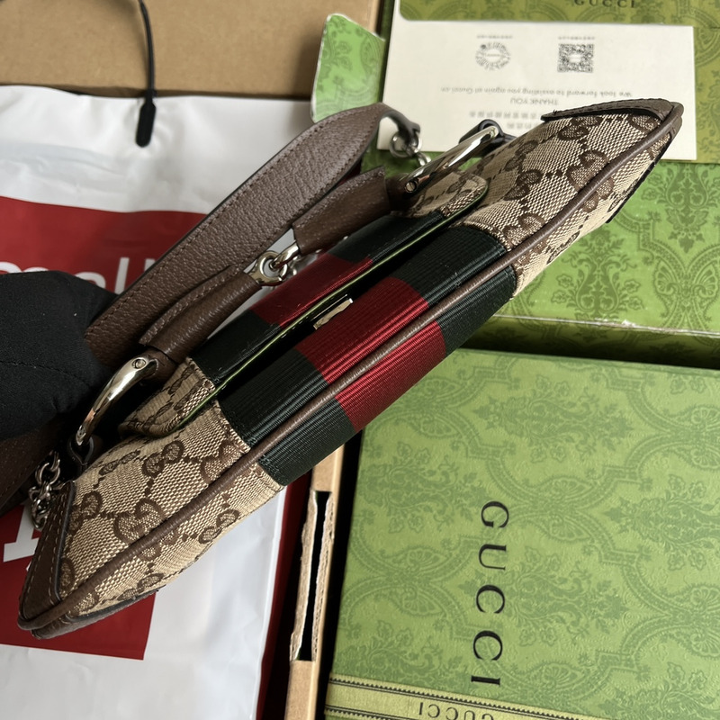 G*u*i horsebit chian small shoulder bag beige