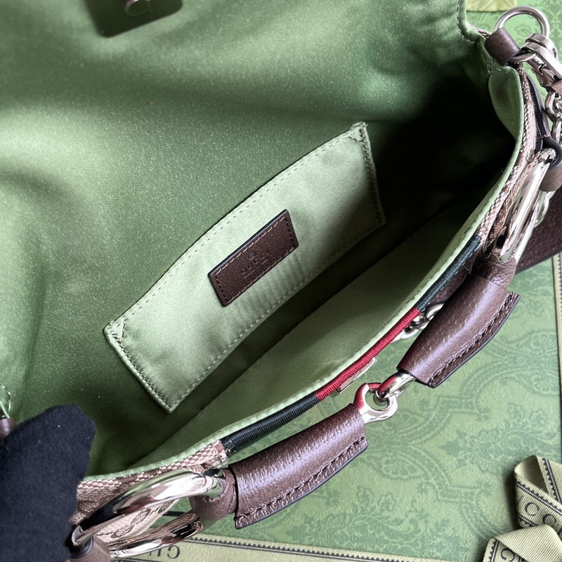 G*u*i horsebit chian small shoulder bag beige