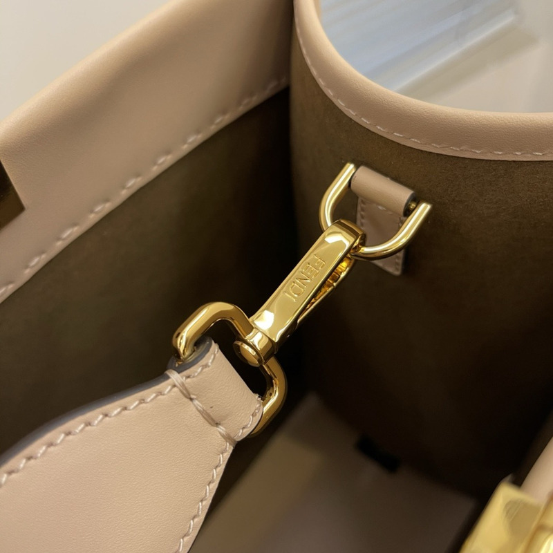 F**diF**di sunshine medium dove gray leather shopper