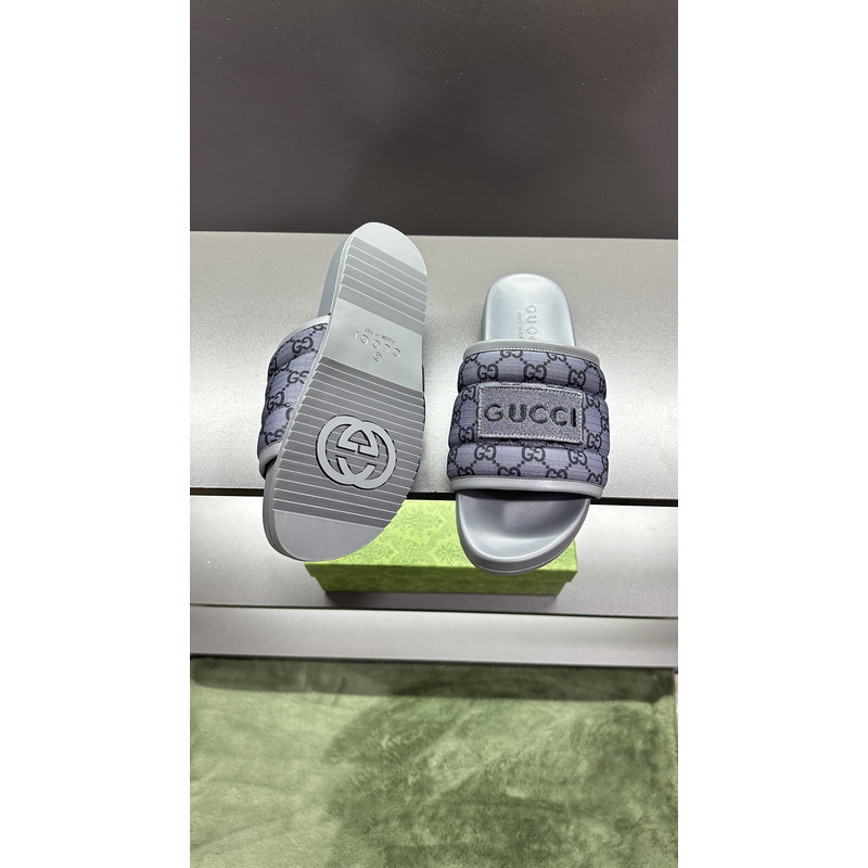 G*u*i gg slide sandal grey