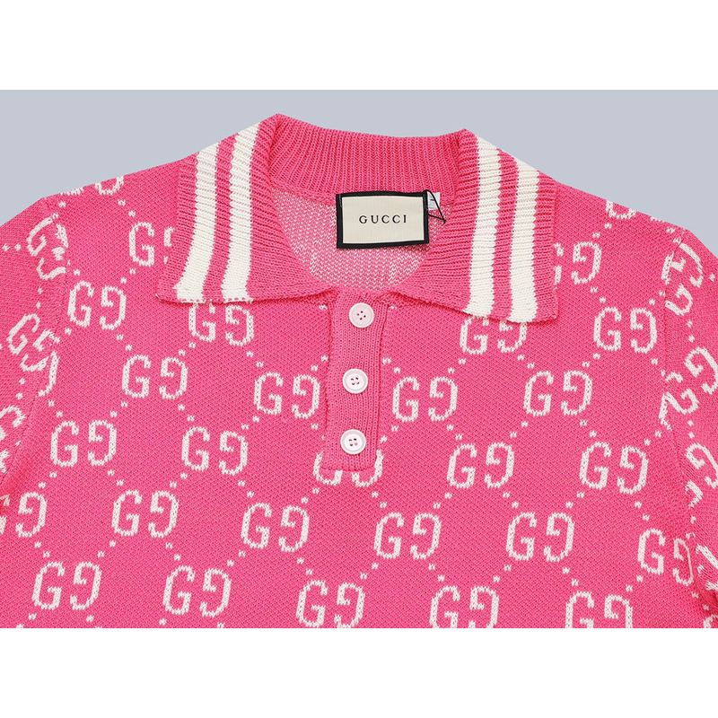 G*u*i polo shirt with interlocking g pink