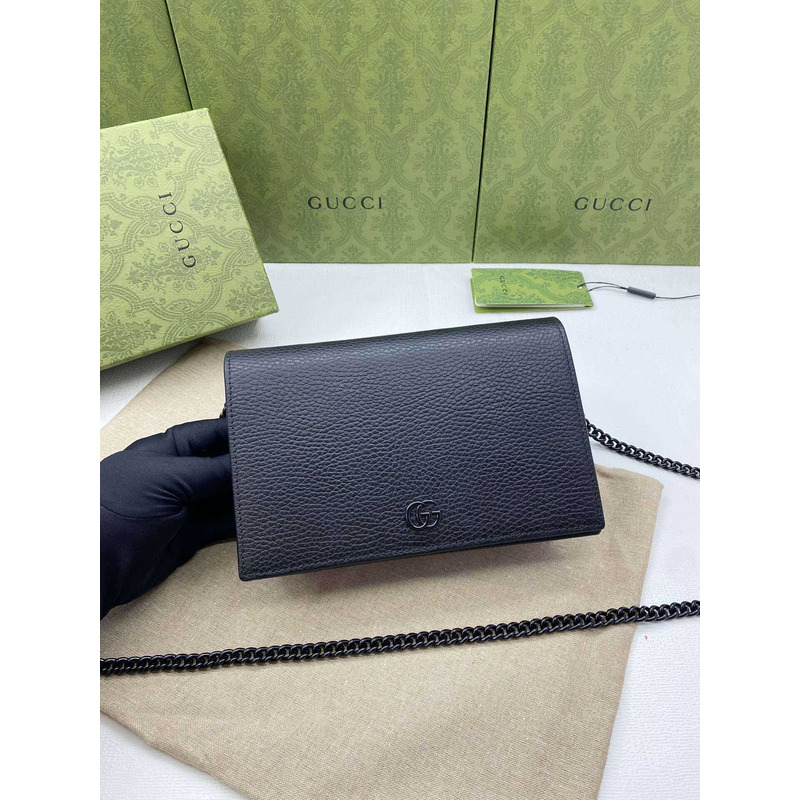 G*u*i gg marmont chain wallet black