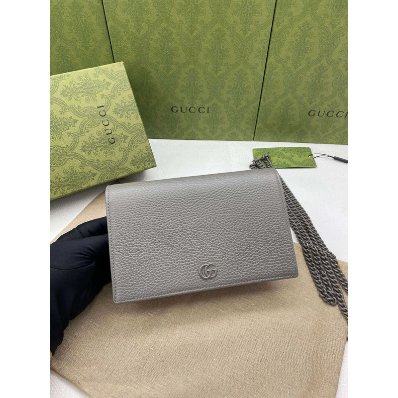 G*u*i gg marmont chain wallet grey