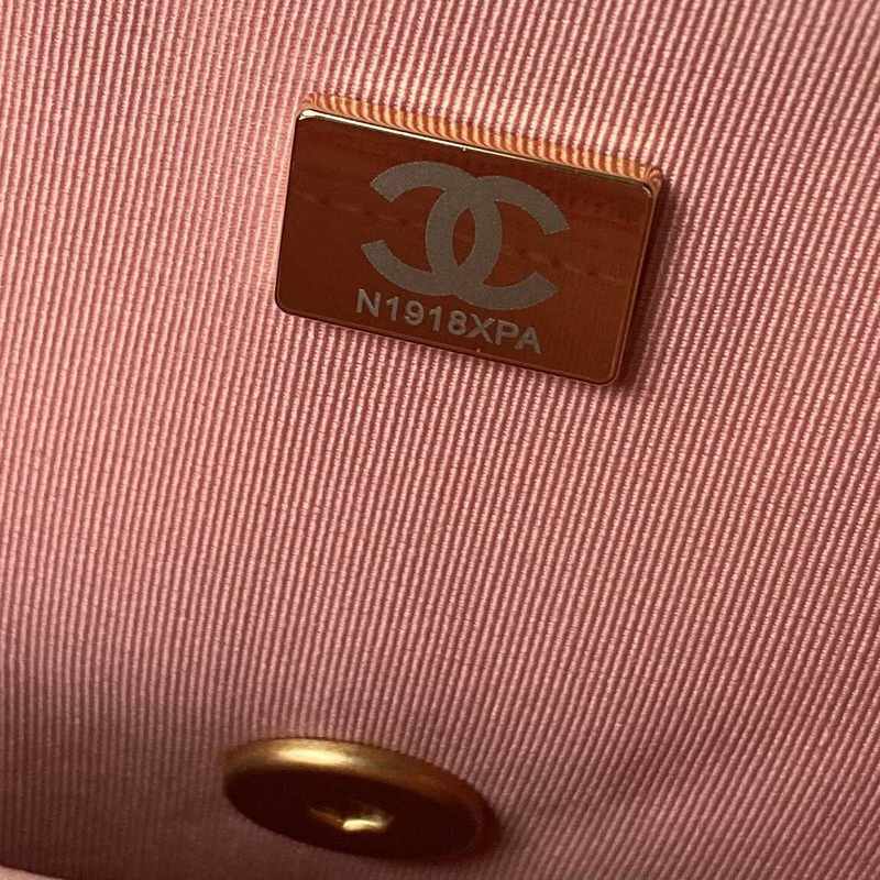 Ch*el mini classic handbag lambskin & gold-tone metal pink