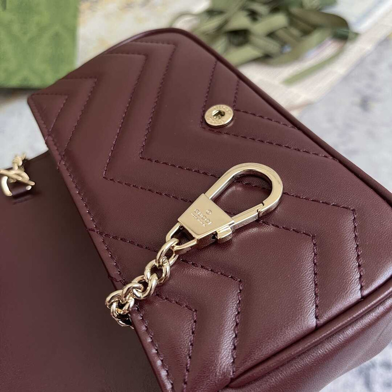 G*u*i marmont extra mini lambskin bag maroon