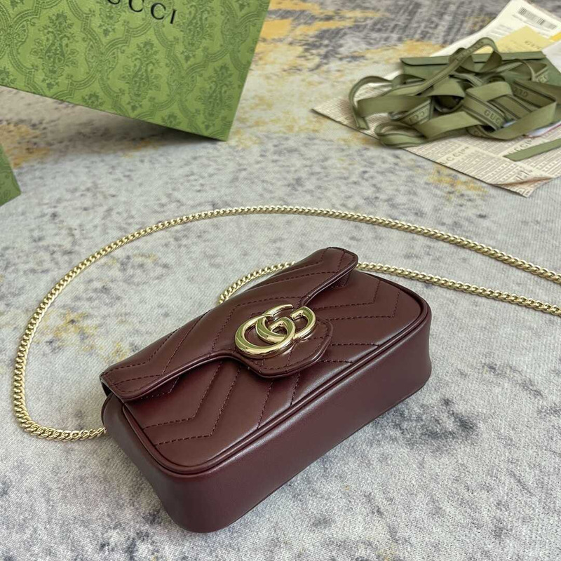 G*u*i marmont extra mini lambskin bag maroon