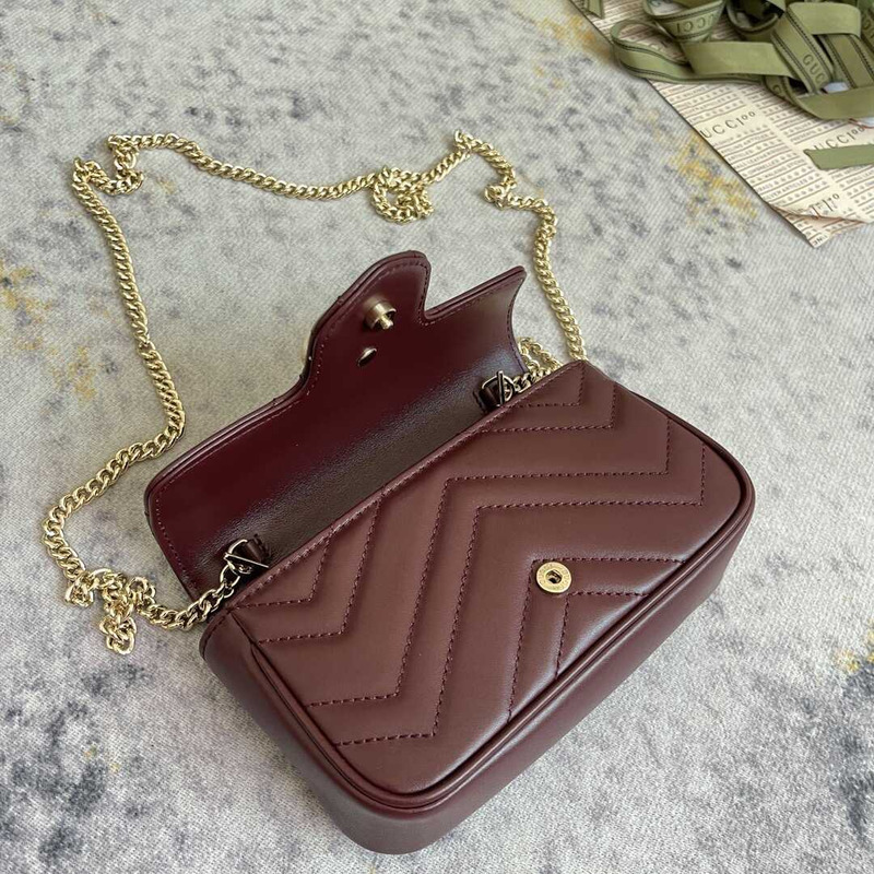 G*u*i marmont extra mini lambskin bag maroon