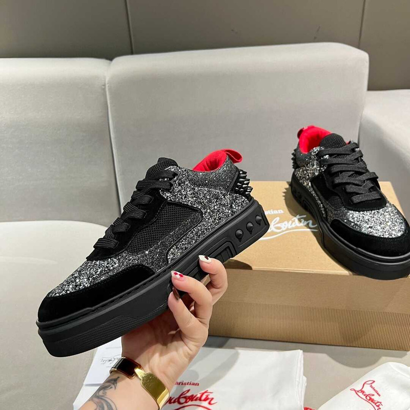 Ch**an louboutin astroloubi lace-up sneakers black