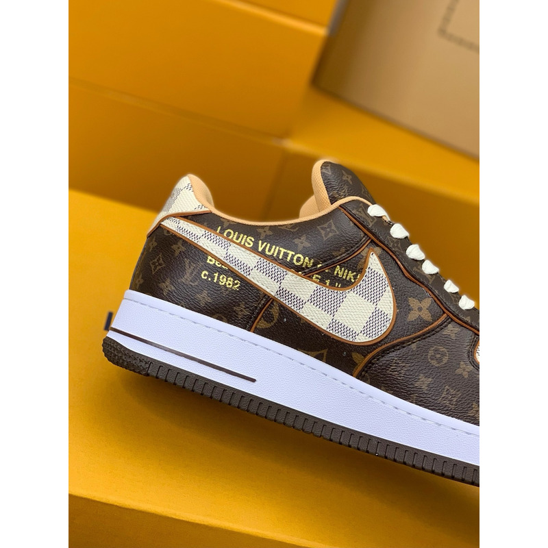 l**is V*t*n x airjordan 1 x virgil abloh brwon sneaker