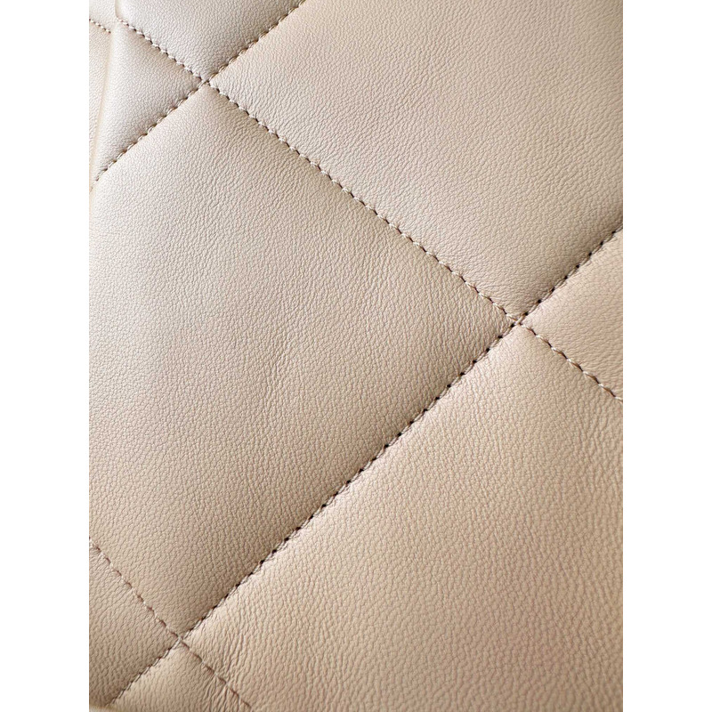 Ch*el 19 handbag lambskin beige