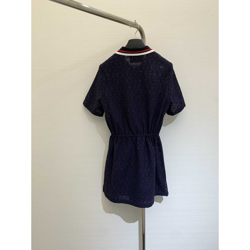 G*u*i cotton lace polo dress blue