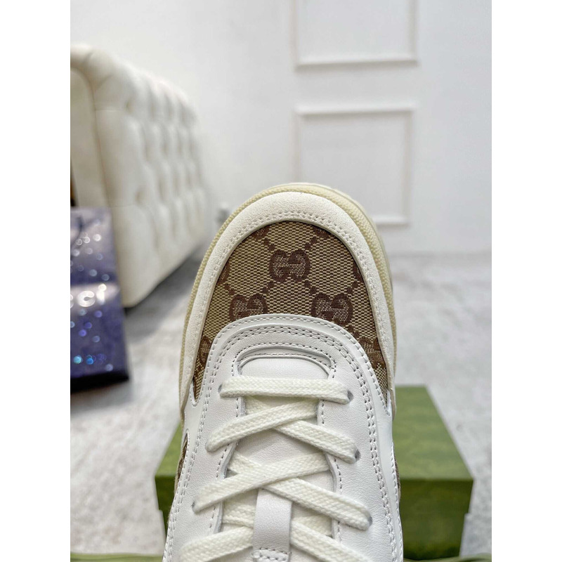 G*u*i re-web sneaker with classic gg canvas and leather white