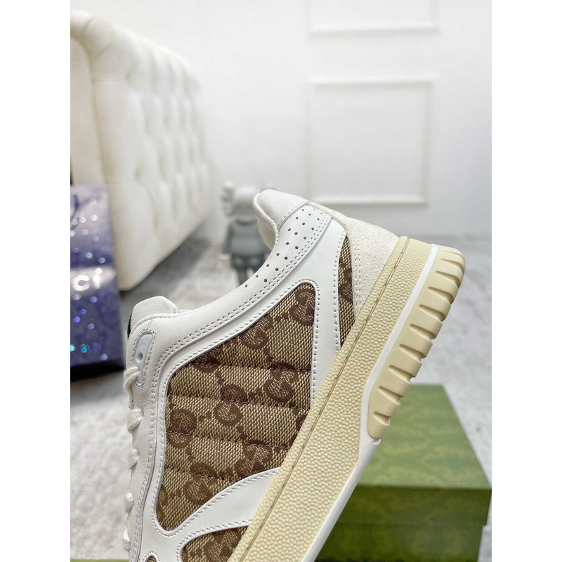 G*u*i re-web sneaker with classic gg canvas and leather white