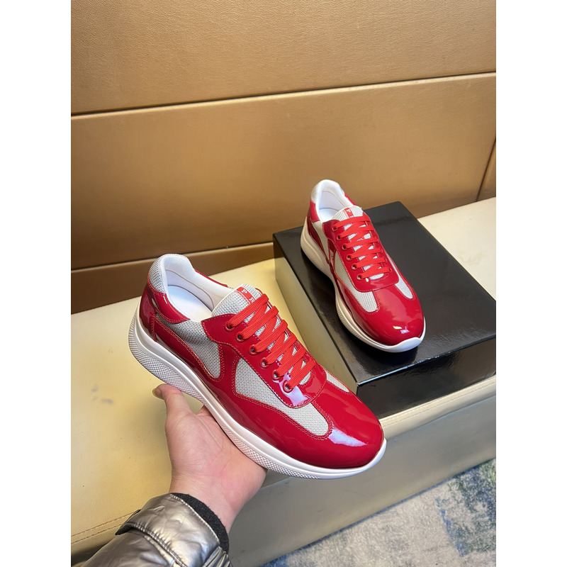 Pra*a america cup leather sneakers red