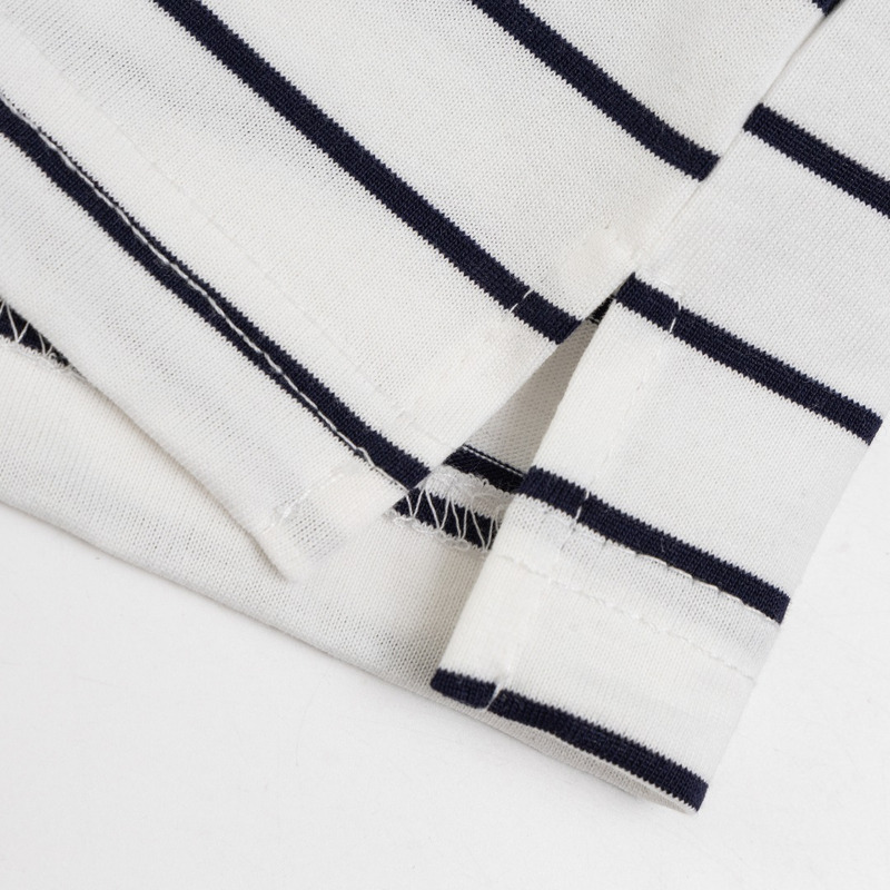 Miu Miu Jersey Polo Shirt Stripes Cotton Black and White