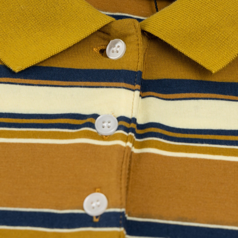 Miu Miu Jersey Polo Shirt Stripes Cotton Mustard