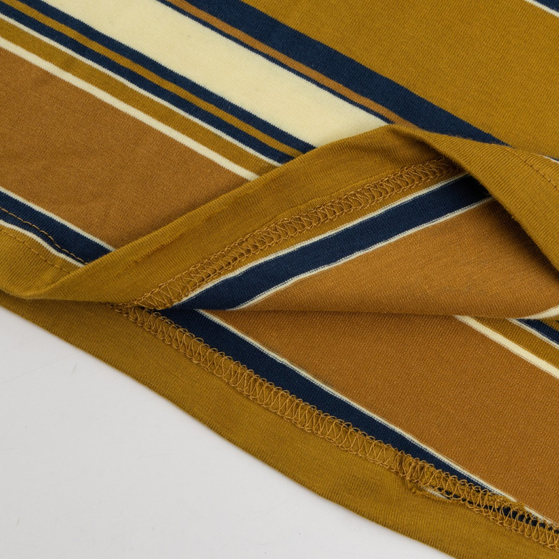 Miu Miu Jersey Polo Shirt Stripes Cotton Mustard