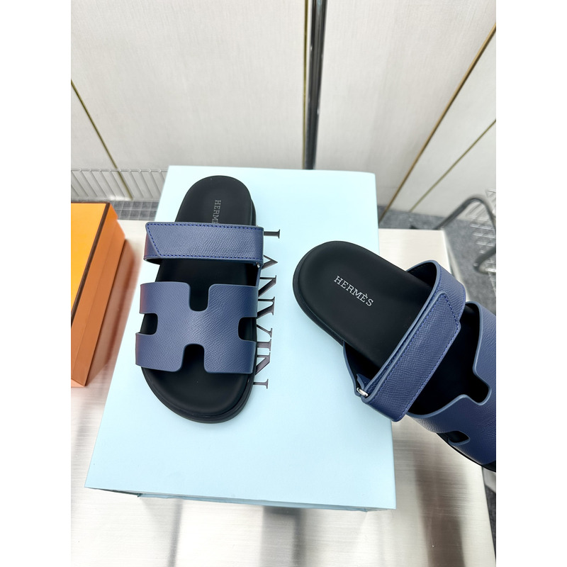 H**mes paris chypre suede blue sandals