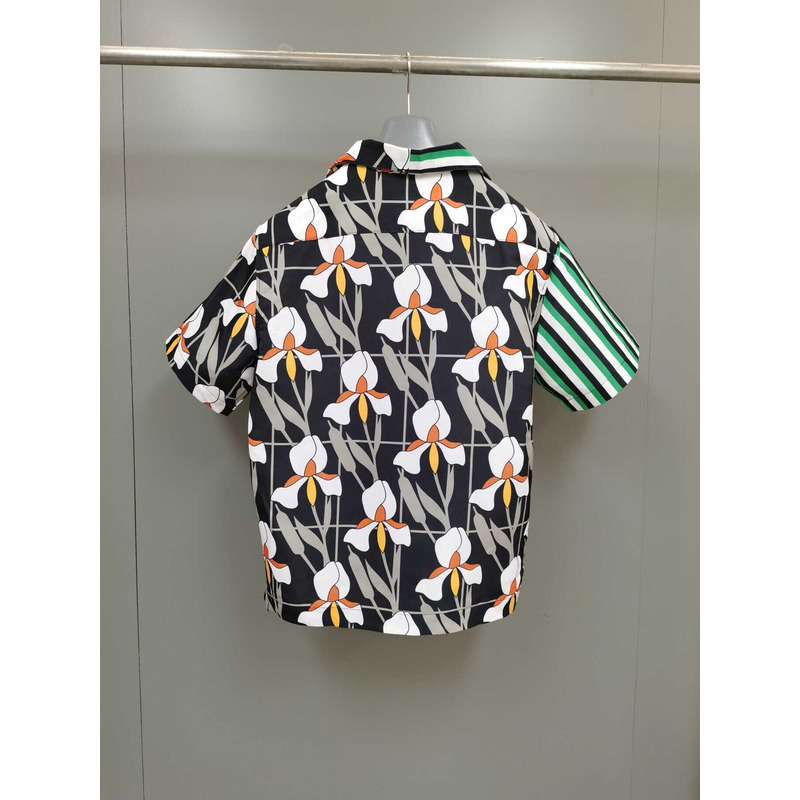 Pra*a double match cotton shirt bicolor