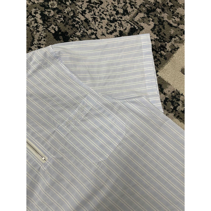 D*or striped half-zip shirt blue